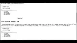 Creating bullet and number lists