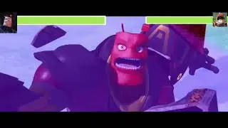Boboiboy Galaxy B vs Bora fight with Health bars