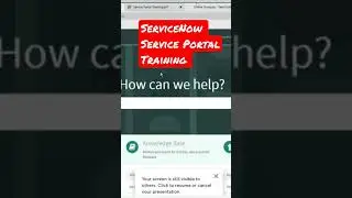 Service Portal Demo (Online Training) 