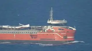 Russian flag Ella passing Chios Strait towards Turkish Akkuyu Nuclear Power Plant.