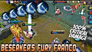 100% CRITICAL DAMAGE FRANCO 😱🔥 BERSERKER'S FURY ONLY FRANCO BUILD| WOLF XOTIC | MOBILE LEGENDS