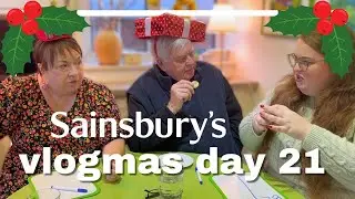 VLOGMAS DAY 21 | sainsbury's christmas food tasting and rating | taste test | 2022 UK