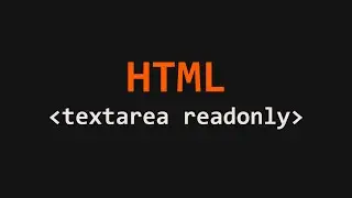 Textarea Readonly Attribute HTML Example