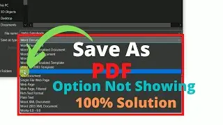 How to save File in PDF | PDF Option not showing in MS Office | Save Word File into PDF