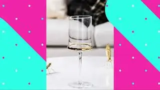 Glass Goblet - Modern - Simple - Gold Glass Goblet.