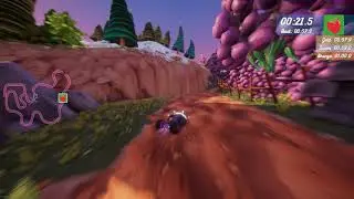 All-Star Fruit Racing: Time Attack Gold - Icy Grapes (Three Pistons)