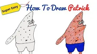 How to Draw Patrick Star from SpongeBob | Patrick Super Easy Drawing Tutorial