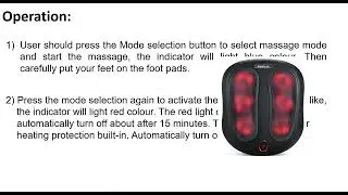 Nekteck Shiatsu foot massage Machine operation || Troubleshooting