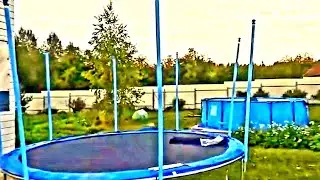 Обзор. Сборка батута 366см на даче.Assembling the trampoline.