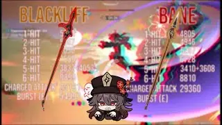 CRIT or EM?-DRAGON's BANE vs BLACKLIFF POLE R1 on HuTao - Detailed List Damage Comparison
