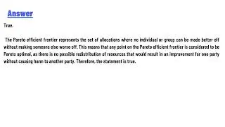 The Pareto efficient frontier contains a point where there is no agreement that would