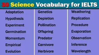 30 Most Frequently Used Science Vocabulary in IELTS  | Task 2 Topic Vocabulary