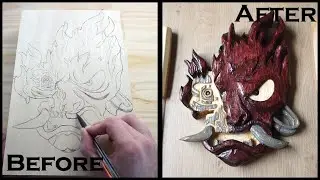 Hand Carving the Cyberpunk Samurai