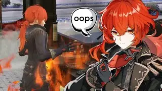 MY GENSHIN SIMS HOUSE CAUGHT ON FIRE 😈🔥