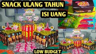 Cara membuat snack ulang tahun isi uang || DIY snack tart unik