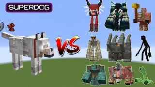 SuperDog vs All Mutant Mobs,Warden,Wither,Zombie,SuperShulker - Minecraft Mob Battle