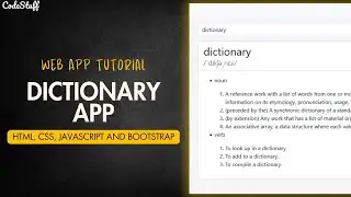 How to make a Dictionary App with HTML, CSS, Bootstrap and JavaScript | Web Tutorial