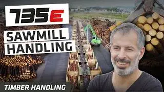 Timber handling in sawmill - SENNEBOGEN 735 E Green Efficiency Drive