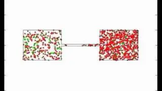 Diffusion of two chemicals between two chambers attached with a narrow constriction