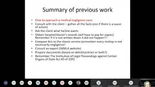Medical Law Webinar Session 3