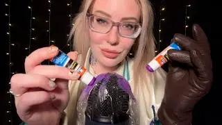 ASMR Glue On Mic 🎙️ Brain Melting Massage (with leather gloves)
