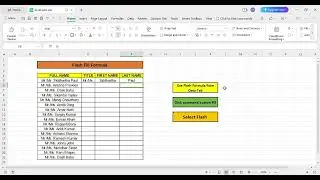Flash Fill Formula using excel