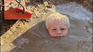 Little Boy's Hilarious Mud Adventure - Quicksand-Like Fun!