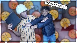 BREAKING MY LITTLE BROTHER GAME PRANK ( HE CRIES!! )