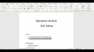 Set Value avec une action dynamique Oracle Apex 20.2 Part - 1