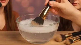 ASMR Makeup Brush Cleaning | Soft & Satisfying Sounds