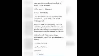 Manual Tester #fresher #experienced #getemployed #youtubeshorts #manualtestingjobs #qajobs