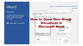 How to Open New Blank Document in Microsoft Word