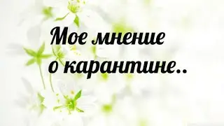 Мое мнение о карантине и рекомендации.