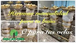 UNA MANUALIDAD ELEGANTE PARA TU TOCADOR o BAÑO y QUE AL IGUAL PUEDES USAR COMO PORTA VELAS 🕯️