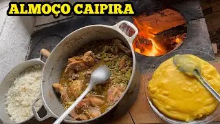 O MELHOR FRANGO COM QUIABO CASEIRO (ALMOÇO NO FOGÃO A LENHA)