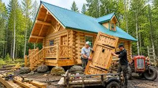 Building an Off-Grid Log Cabin in Deep Snow | by @TheOutsiderCabin