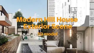 Modern Hill House 3D Model Package for Lumion & SketchUp - Speed Up Your Design Process
