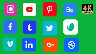 social media icons animation | social media icons green screen