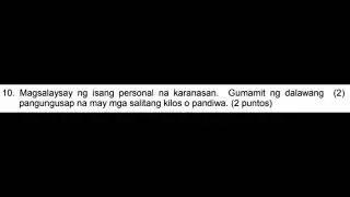 FLT (LISTENING/SPEAKING) JHS-FILIPINO ITEM NO.10