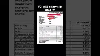 Fci ag3 salary slip 2024-25 #fciag3recruitment2024 #fcinotification #fcivacancy #viralvideo