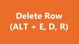 Excel Shortcuts - Delete Row