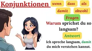 Learn German with Sentences: 10 Essential Conjunctions  B1 🇩🇪📚