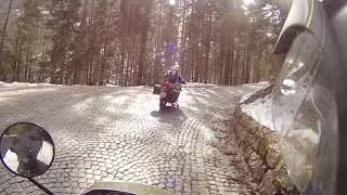 1 Minute Motorcycle Trip: Vrsic Pass with snow.