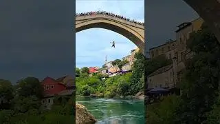 Daring Divers of Mostar Bridge #shorts #travel #bosnia