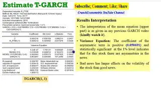 (EViews10): How to Estimate Threshold GARCH (GJR-GARCH) 