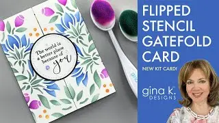 Flipped Stencil Gatefold Card