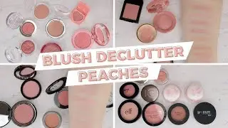 MASSIVE Blush Declutter - Peach Blushes (with swatches)