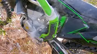 Overheating my Kx450 walking it through the woods