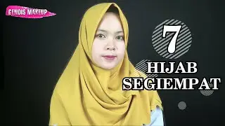 7 Tutorial Hijab Segi Empat Bahan Polycotton & Diamond Simple