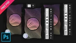 How to Design Cover Art Waves Lines - Tutorial Photoshop CC 2020